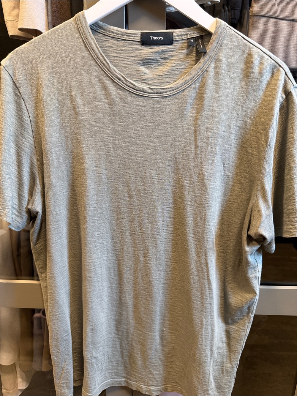 Theory Men’s Short-Sleeve Crew T-Shirt in Olive Green